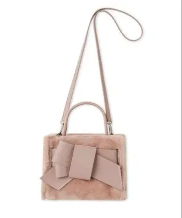 미사용 새상품 FRAY I.D 프레이아이디 퍼 리본 미들 백 핑크