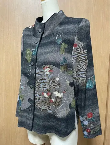 시선당 히토시 타무라 자켓 럭셔리 일본풍 패턴 브라운 계열 자켓 새상품급