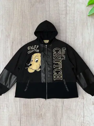 GALFY 갈피 클러치 자수 지퍼 후드티 자켓 L 오버 사이즈