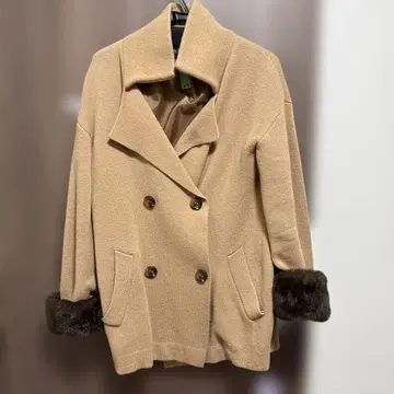 베이지 울 코트 사이즈 2