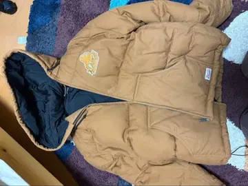 L 브라운 다운 자켓 후드 부착 엑스라지