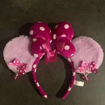 미니 마우스풍 머리띠 보라색 핑크