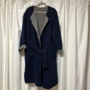 [ SLOBE IENA ] 네이비 롱 코트 허리 벨트 포함