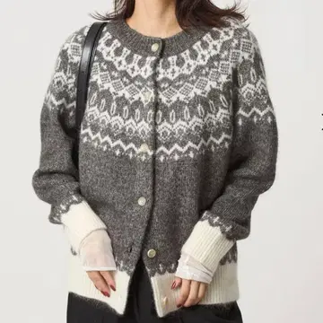 새상품 greenlabelrelaxing 노르딕 자카드 가디건