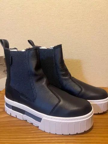 PUMA 네이비 사이드 고어 부츠 통굽