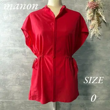 manon 튜닉 블라우스 프렌치 슬리브 레드 0 사이즈