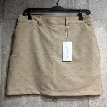 테일러메이드 베이지 로고 골프 스커트 O