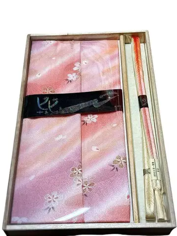 Q34 새상품급 허리띠 오비 장식 천 세트 [금통 히비] 순수 실크 포멀