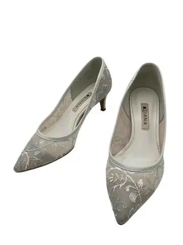 Diana 자수 장식 화이트 펌프스 약 5cm 힐 22cm