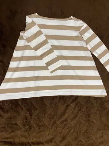 모카 준 시마 보더 무늬 긴팔 T셔츠 A라인