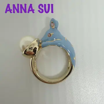 ANNA SUI 토끼 모티브 반지 스카이블루 펄 토끼