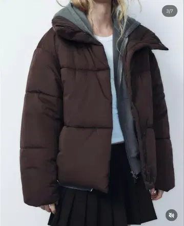 자라 워터윈드 프로텍션 숏 퍼프 아노락 다운