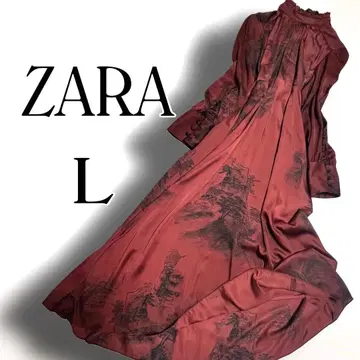 ZARA WOMAN 롱 원피스 수묵화 L 사이즈 폴리에스테르 100