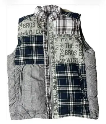 새상품급 다운 베스트 체크 패턴