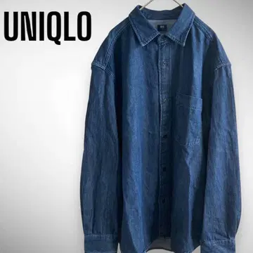 [새상품급] UNIQLO 유니클로 데님 오버 셔츠 인디고 M 사이즈