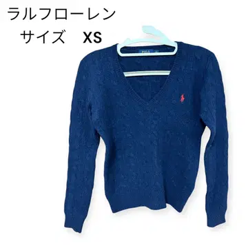 새상품급 랄프 로렌 V넥 니트 XS 네이비