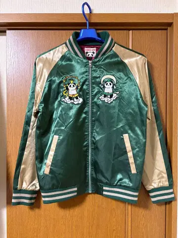 Pandista Japan 팬더 자수 스카잔 그린 골드