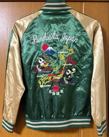 Pandista 팬더 자수 스카잔 그린 골드 풍신뇌신