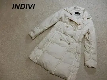 컨디션 최상 INDIVI 더블 다운 체스터 코트 화이트 38