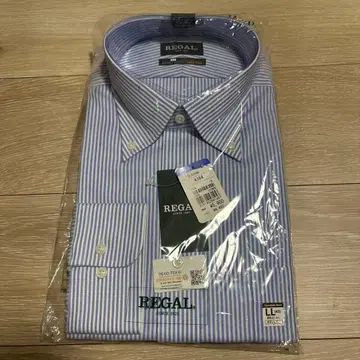 REGAL 블루 화이트 스트라이프 와이셔츠 LL