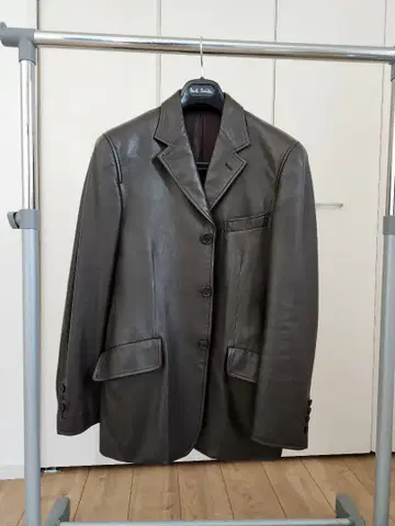 폴 스미스 다크 브라운 가죽 블레이저 3버튼