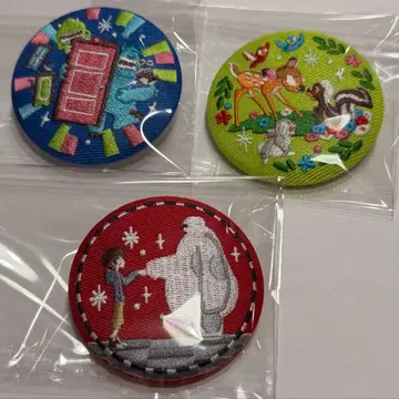 디즈니 자수 캔뱃지 베이맥스 몬스터 주식회사 밤비