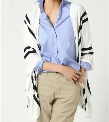 두지엠 클라세 레이온 더블 스트라이프 판초 실크 혼방 FREE