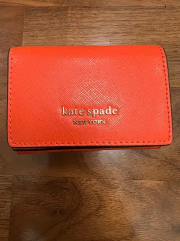 [ 거의 미사용 ] kate spade 3단 폴더형 지갑 레드 정품