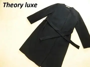 띠어리 럭스 벨티드 노카라 코트 네이비 38