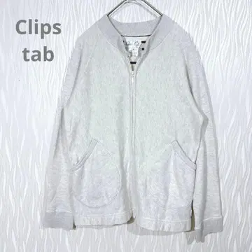 클립 탭 집업 맨투맨 자켓 그레이 면 100% 일본제