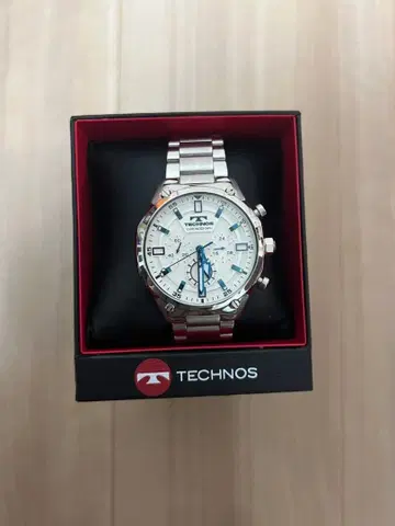 TECHNOS 크로노그래프 시계 실버