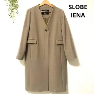 슬로브 이에나 Super100 울 롱 코트 노카라 V넥