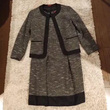 트위드풍 블랙 원피스 수트 자켓 포함