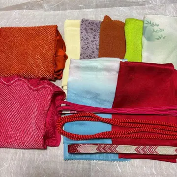 후리소데용 오비 장식 천 등 9점 세트 새상품급 허리띠 덤 포함