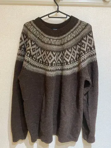 새상품급 BEAMS HEART 노르딕 무늬 스웨터 L 사이즈