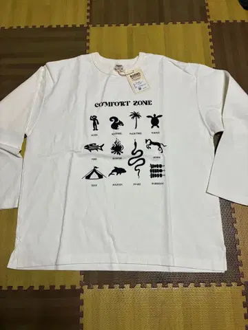 [ 새상품 ] 반스 BARNS 90's 빅 9슬리브 프린트 T 화이트 L