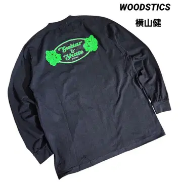 요코야마 켄 WOODSTICS 백 프린트 롱 T셔츠 블랙 85126