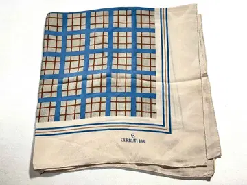 CERRUTI 1881 체크 무늬 손수건 약 63cm