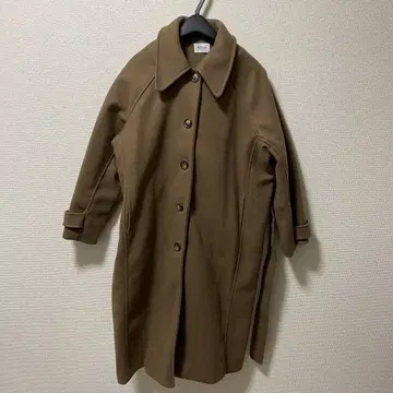 emi+ 브라운 롱 코트 허리 벨트 포함