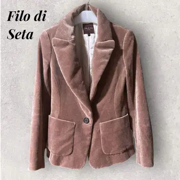 필로디세타 새상품급 벨로아 자켓 파일 원단 피크드 라펠