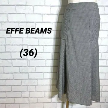 EFFE BEAMS 에페 빔즈 롱 스커트 플레어 체크 봄 실크