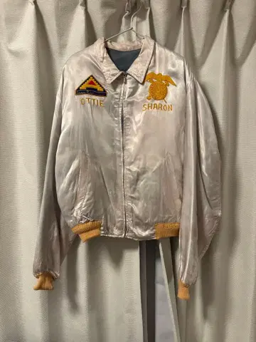 (레어) 50s 실버 자수 스카잔 수베니어 자켓 스카잔