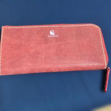 kissora 키소라 장지갑 지갑 빨간색 레드 지퍼 L자