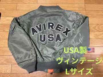 90s USA제 AVIREX MA-1 아치 로고 카키 L 빈티지