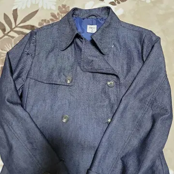 GAP 데님 트렌치코트 더블 브레스트