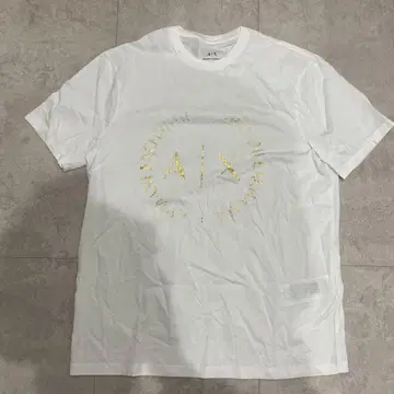 A/X 화이트 T셔츠 골드 프린트