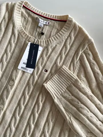 [ 새상품 ] 타미힐피거 케이블 니트 가디건 빅 사이즈