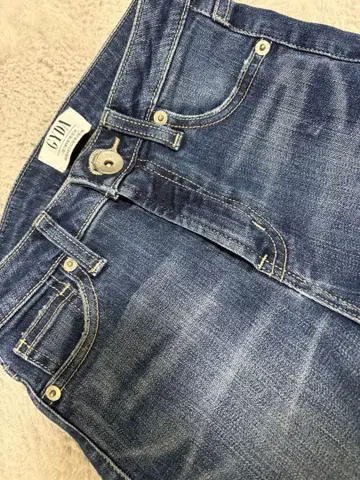 데미지 가공 다크 블루 스키니 데님