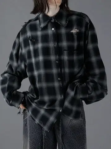 PRANK PROJECT 데미지 체크 셔츠