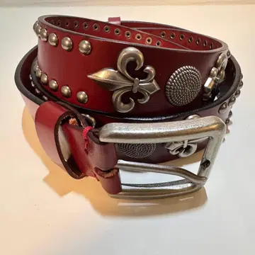 가죽 벨트 릴리형 스터드 벨트 레드